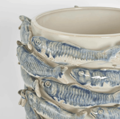 Coastal Sardine Column Vase