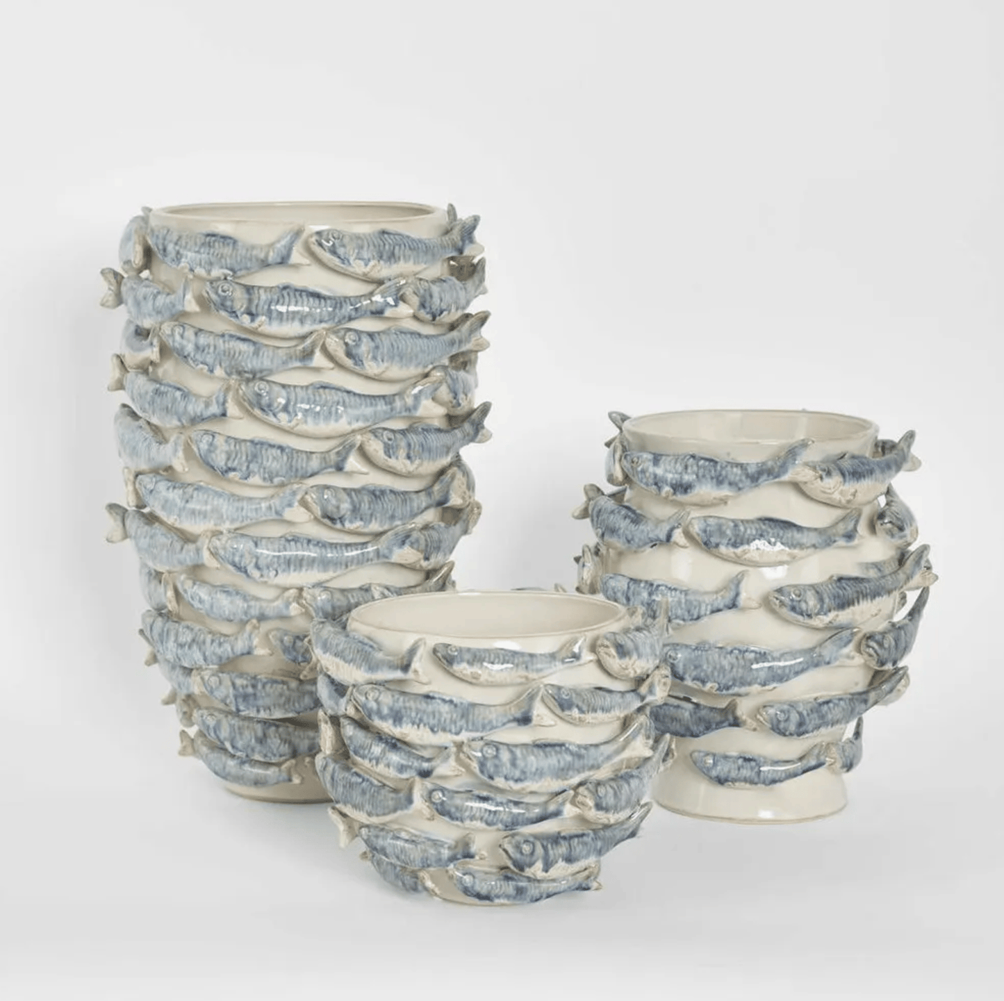 Coastal Sardine Column Vase