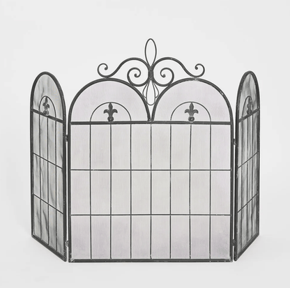 Fleur de Lys Firescreen - Black