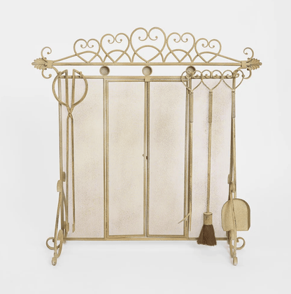 Amour Firescreen with Tools - Gold