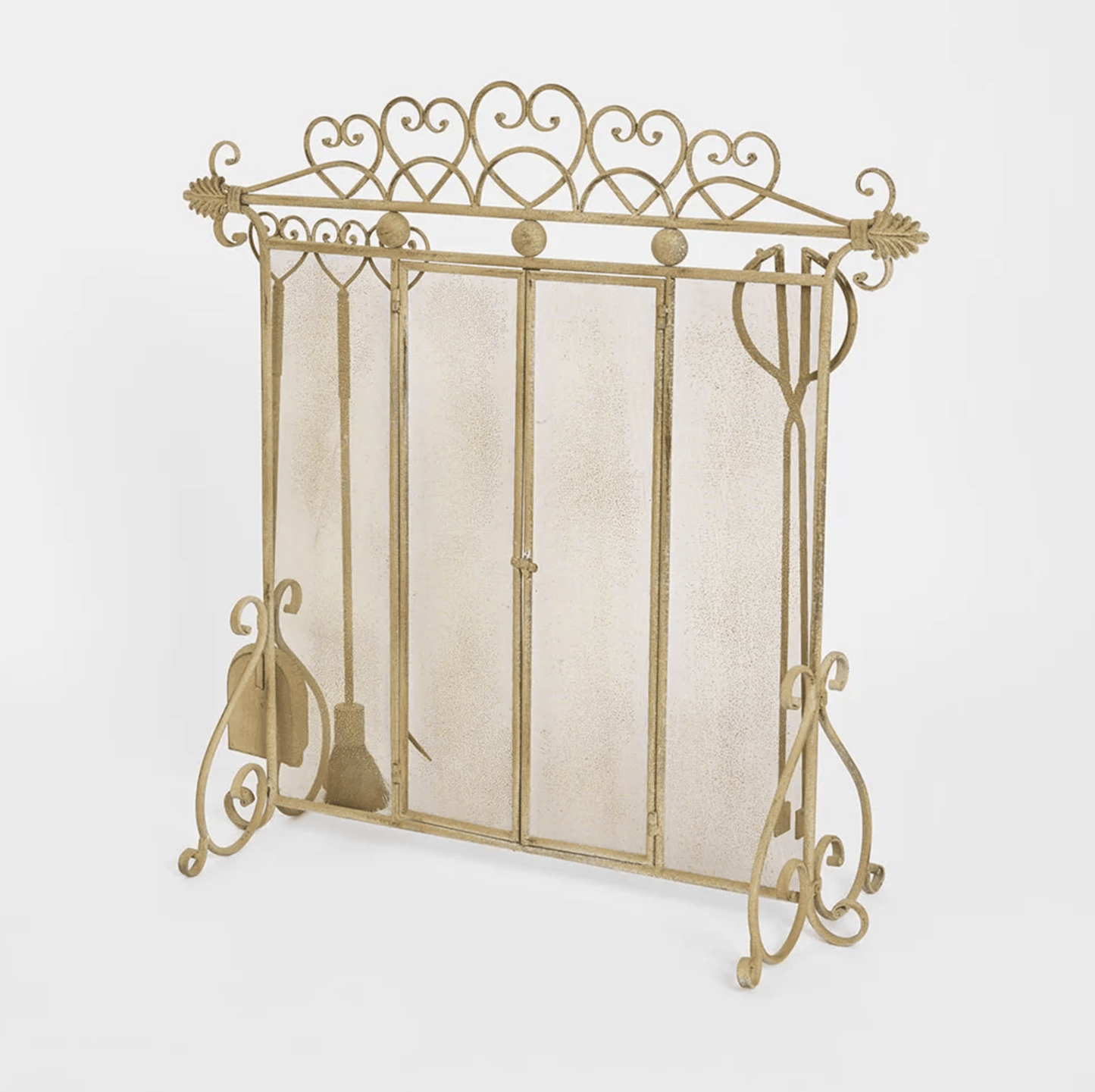 Amour Firescreen with Tools - Gold