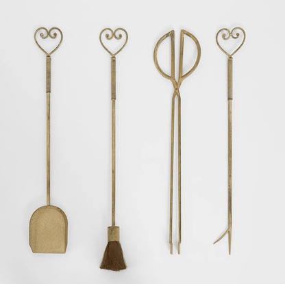 Amour Firescreen with Tools - Gold