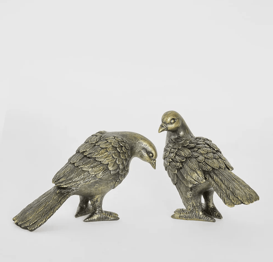 Dove Lovebird Sculptures Set of 2