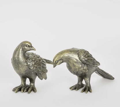 Dove Lovebird Sculptures Set of 2