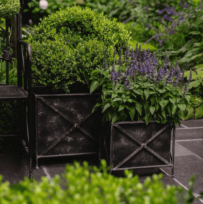 Antique Zinc Planter Set