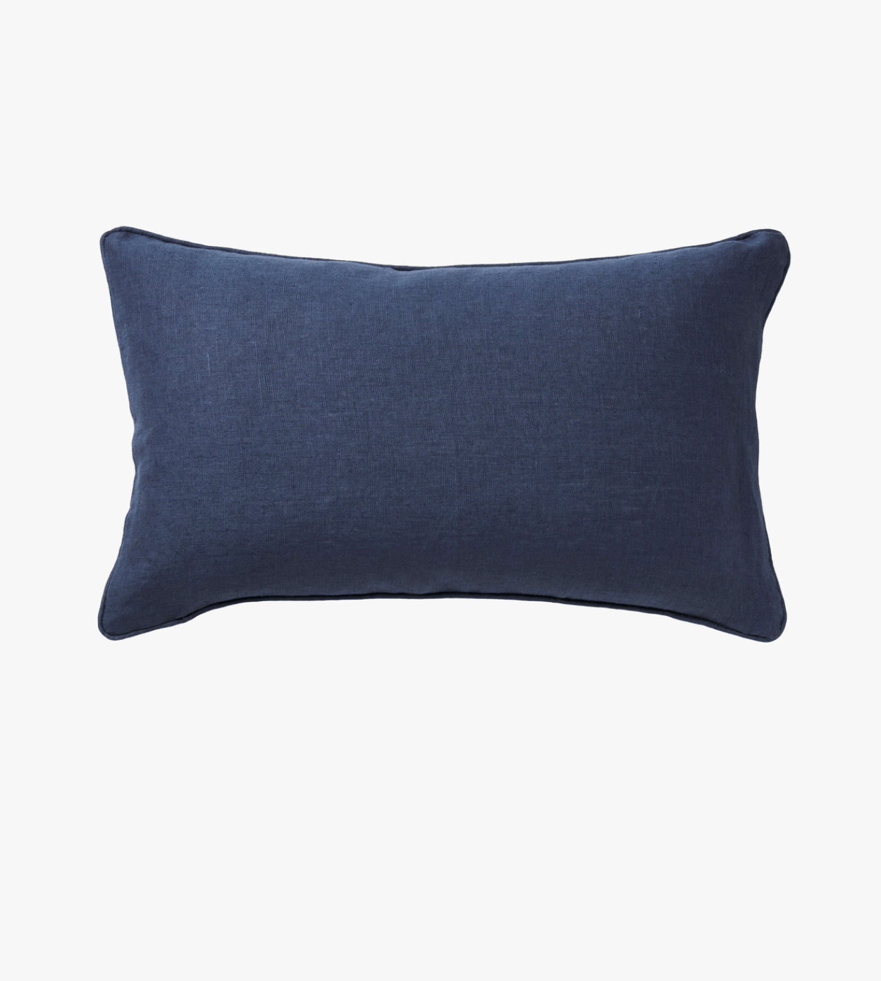 Indigo Floral Linen Lumbar Cushion