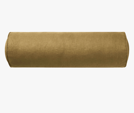 Khaki Linen Bolster Cushion