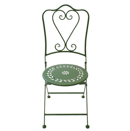 Set of 2 - Green Scroll Folding Chair