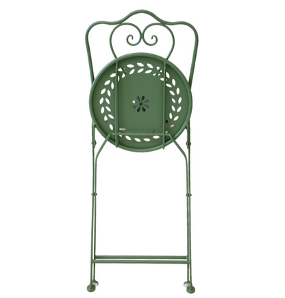 Set of 2 - Green Scroll Folding Chair