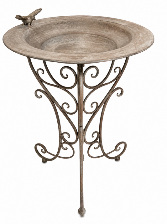 Iron scrollwork bird bath - HAROLDS