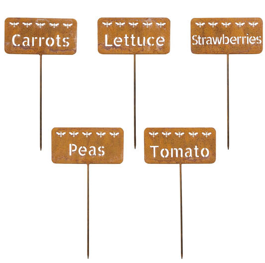 Rust vegetable stakes set of 5 - HAROLDS