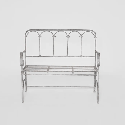 Fleur de Lys Zinc Garden Bench