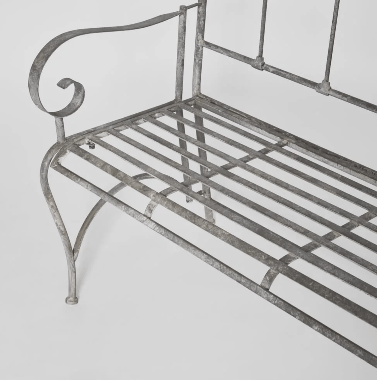 Fleur de Lys Zinc Garden Bench