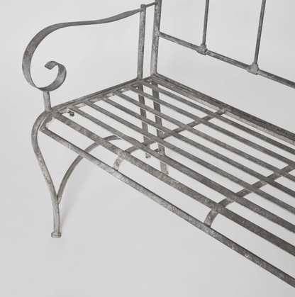 Fleur de Lys Zinc Garden Bench
