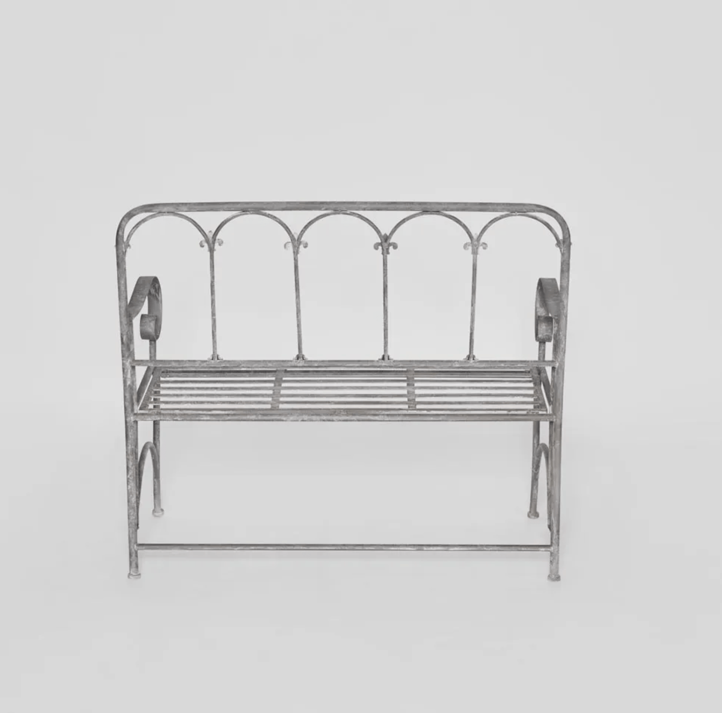 Fleur de Lys Zinc Garden Bench