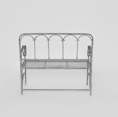 Fleur de Lys Zinc Garden Bench