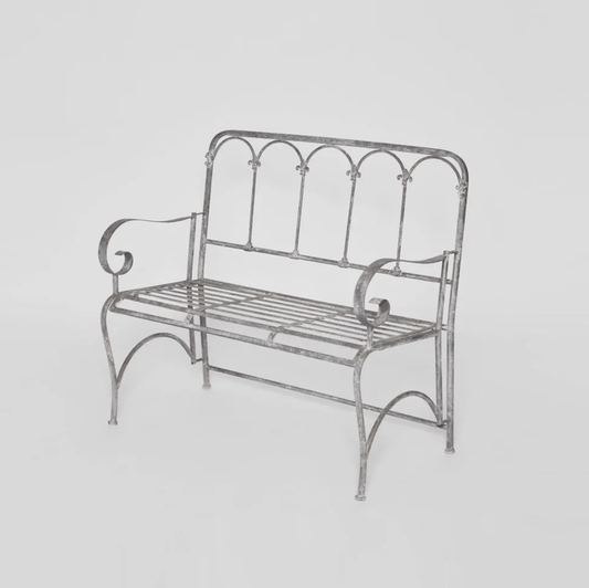 Fleur de Lys Zinc Garden Bench