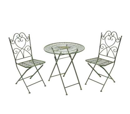 Orangerie Folding Iron Chairs - Green (Set of Two)