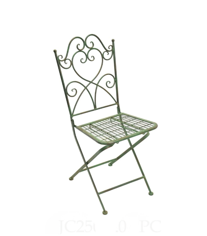 Orangerie Folding Iron Chairs - Green (Set of Two)
