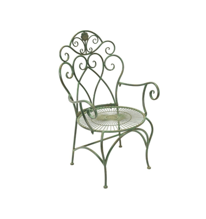 Orangerie Folding Iron Chairs - Green (Set of Two)
