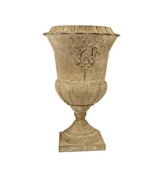 Motif Patina Metal Urn