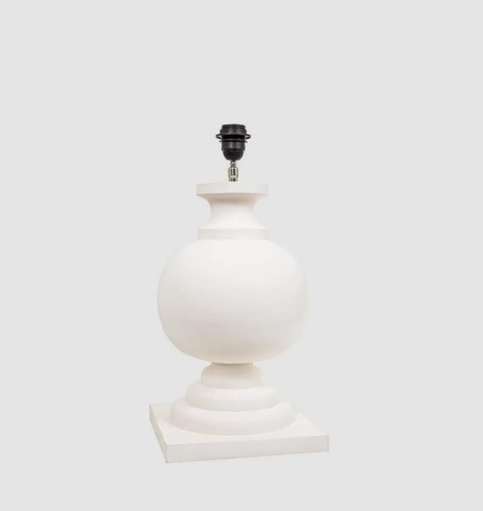 White Turned Wood Lamp Base