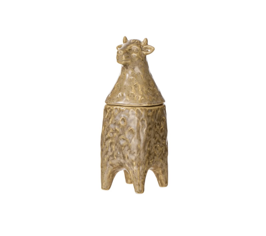 Pastoral Cow Trinket Jar