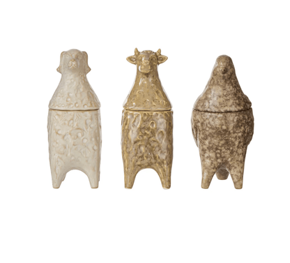 Pastoral Cow Trinket Jar