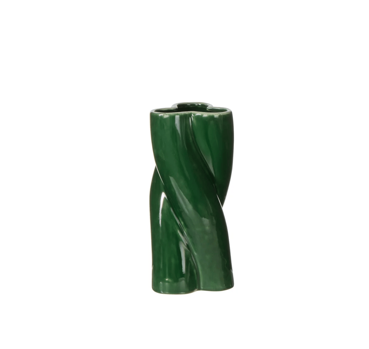 Twisted Column Vase - Deep Green
