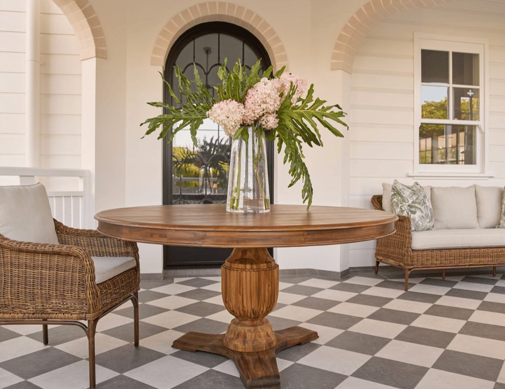 Britannica 150cm Round Outdoor Dining Table - Oiled Brazilian Grey Teak
