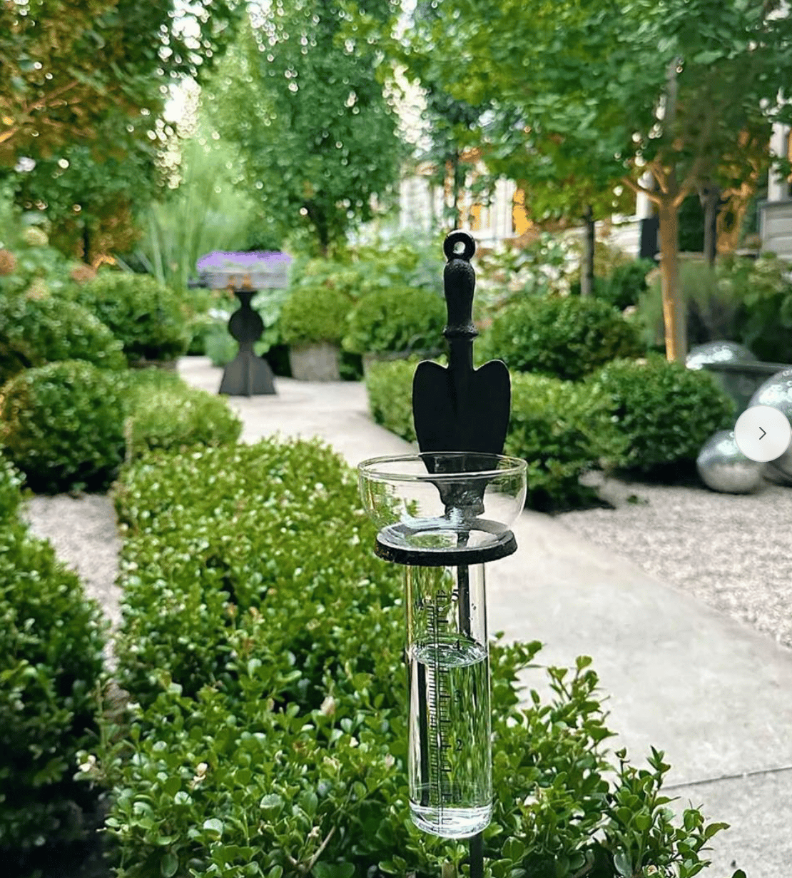 Potager Rain Gauge Stake with Glass Rain Gauge