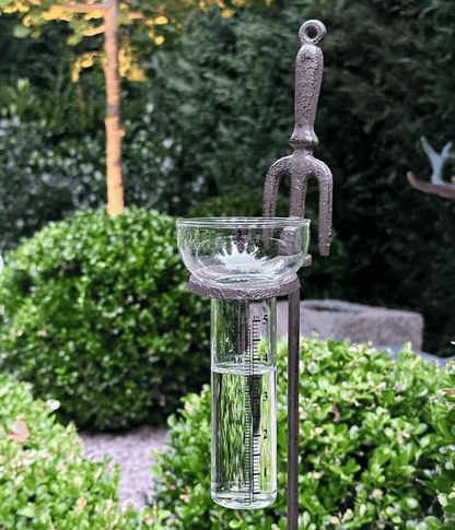 Potager Rain Gauge Stake with Glass Rain Gauge