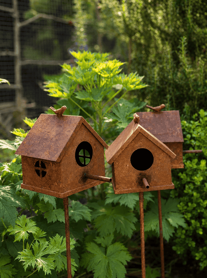 Rustic Birdhouse Stake