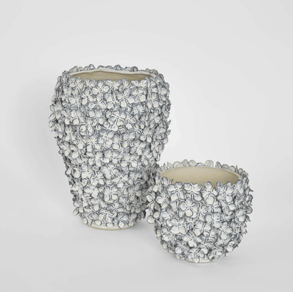 Hydrangea Vase Tall Blue & White