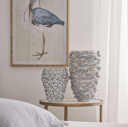 Hydrangea Vase Tall Blue & White