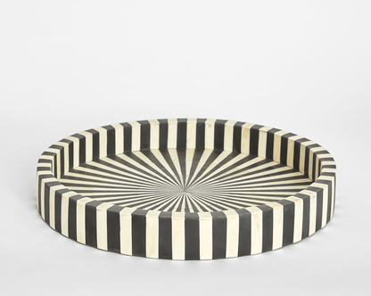 Radiant Bone Inlay Tray Black & White