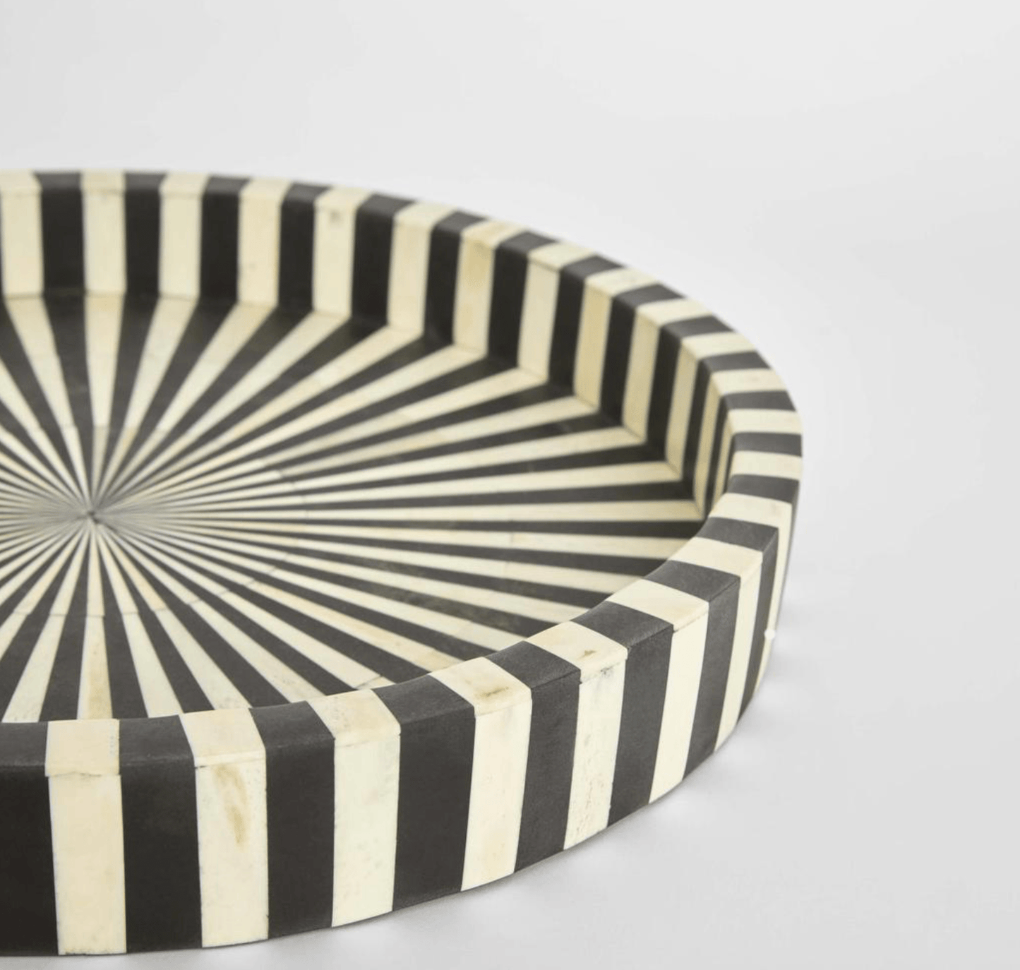 Radiant Bone Inlay Tray Black & White