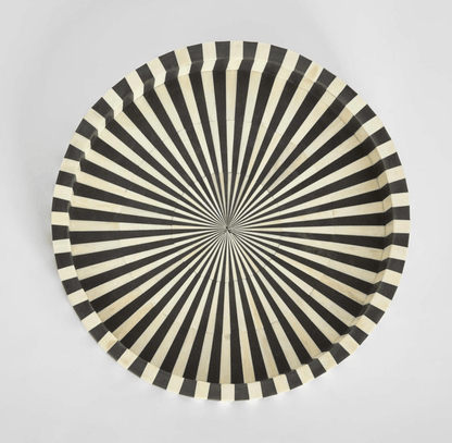 Radiant Bone Inlay Tray Black & White