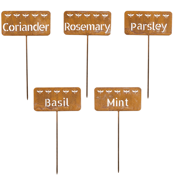 Rust herb stakes set of 5 - HAROLDS