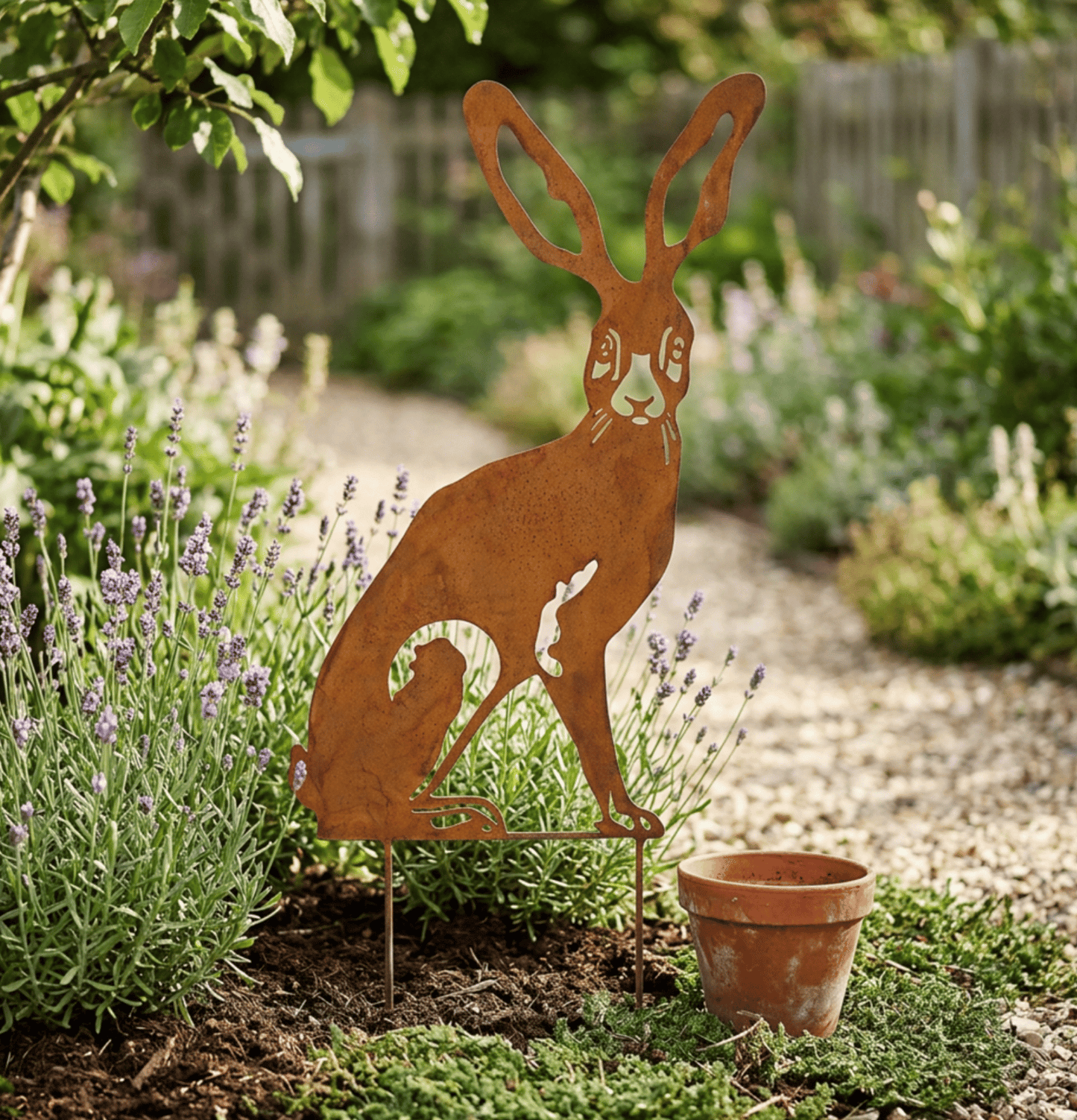 Silhouette Hare Garden Stake