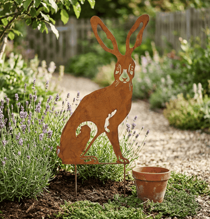 Silhouette Hare Garden Stake