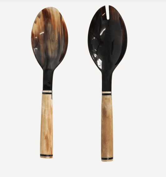Adah Buffalo Bone & Horn Salad Servers