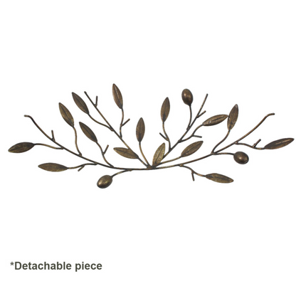 Detachable olive branch decorative topper in aged dark bronze iron