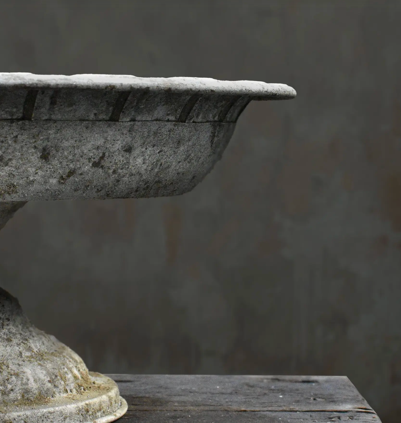 Side profile of Aria Footed Bowl showing scalloped rim and pedestal form