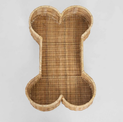 Rattan Bone Basket overhead view showing open interior and fine basket weave