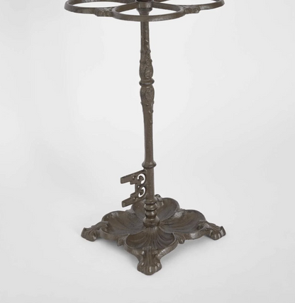Cast Iron Umbrella Stand - close up of claw base and drip tray detail