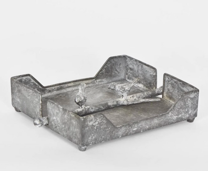 Burgundy iron napkin holder with bird details