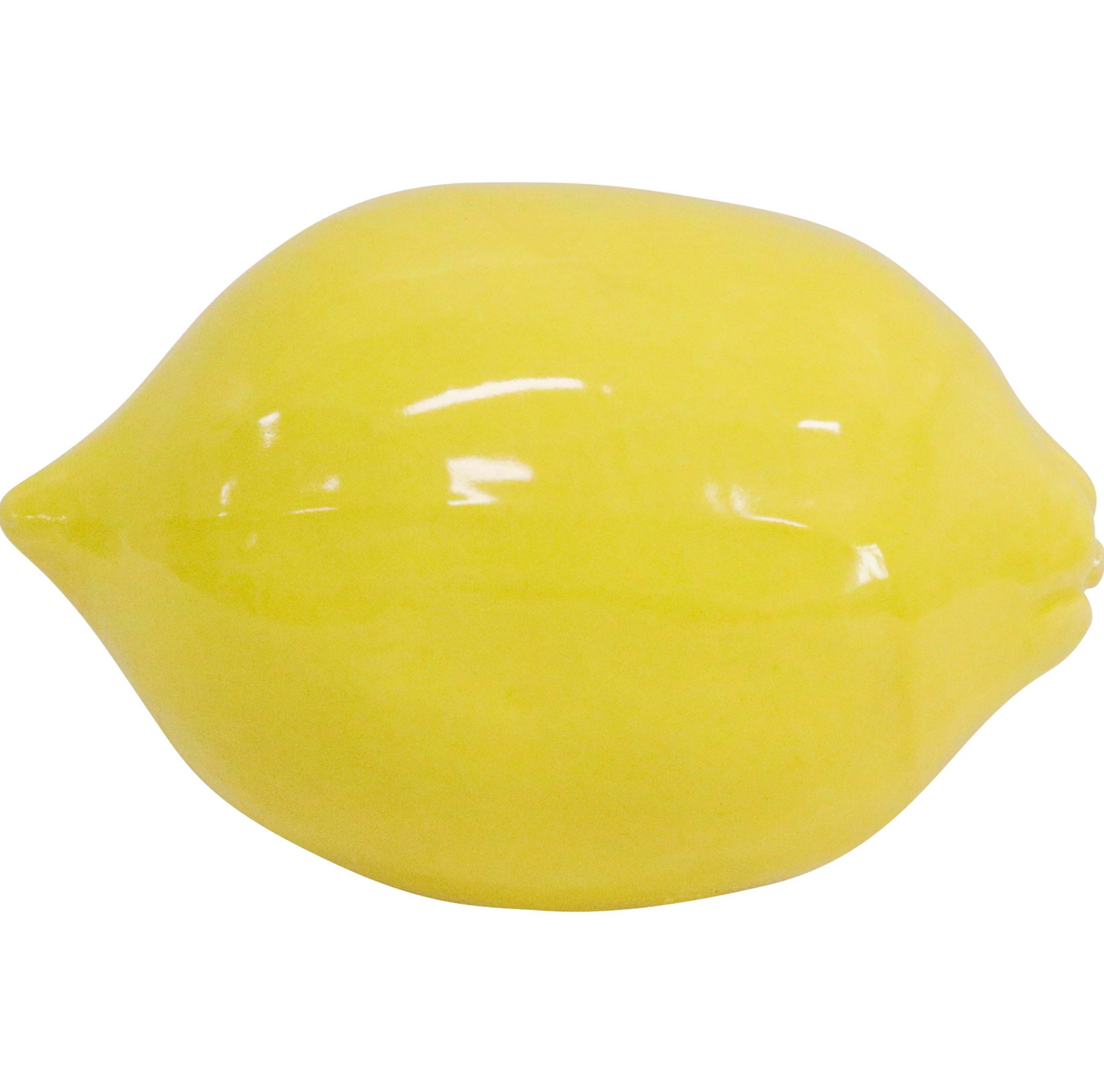 Handmade ceramic lemon in ripe yellow glaze