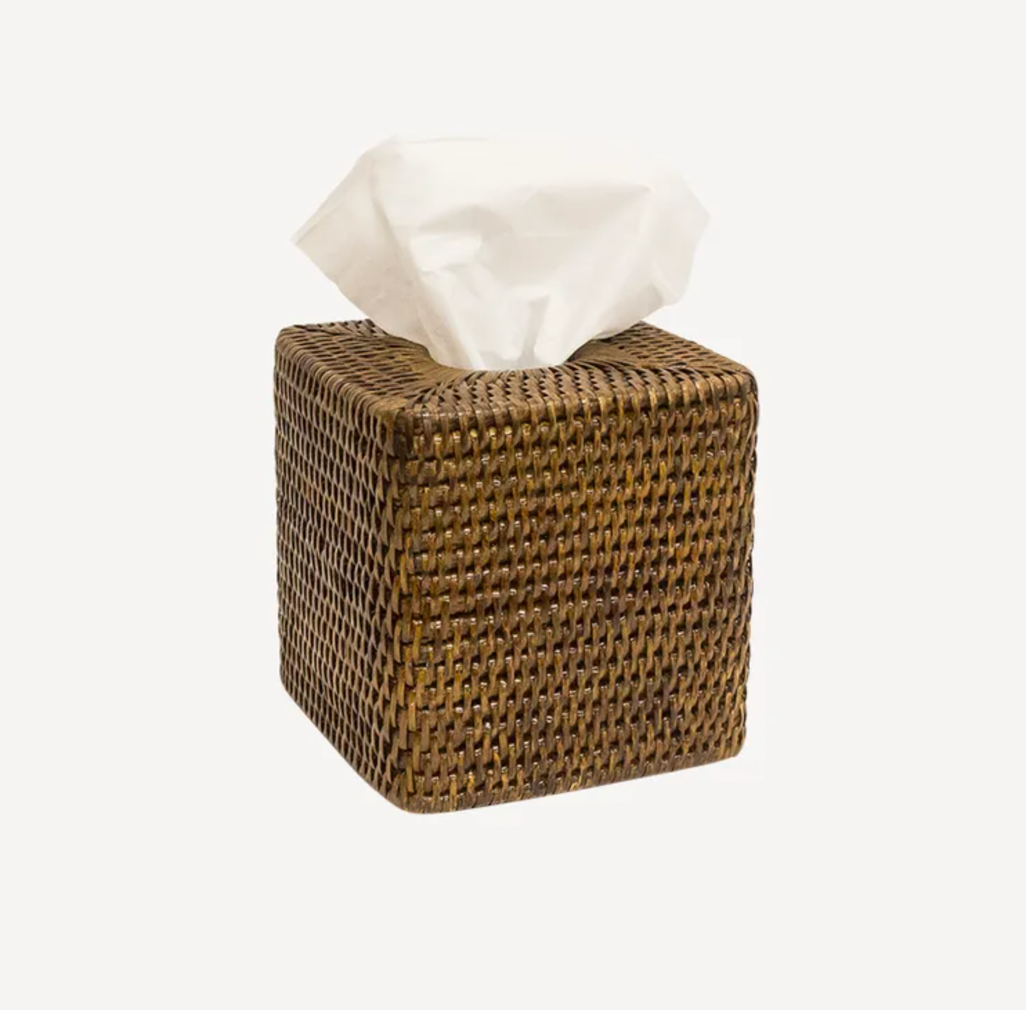 Coco square rattan tissue box with tissues
