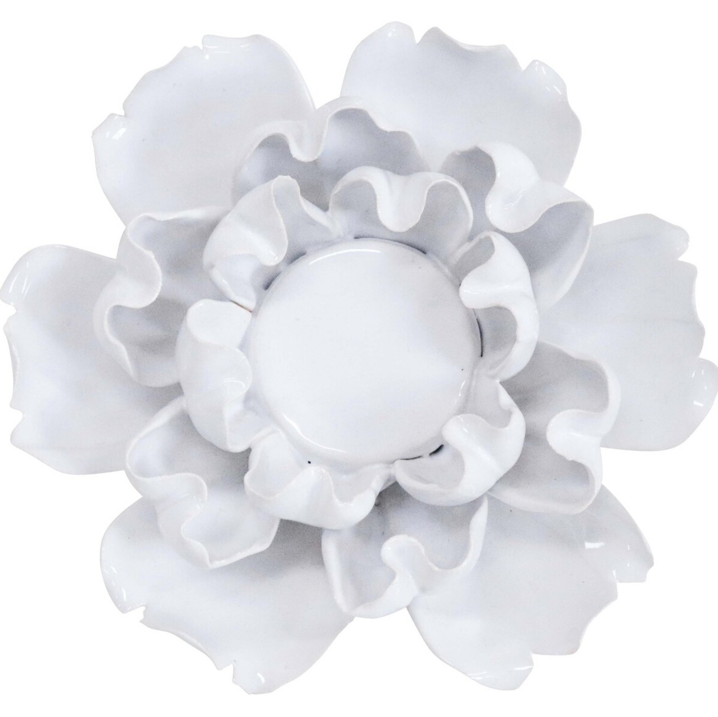Top view of a white ceramic flower-petal tealight holder